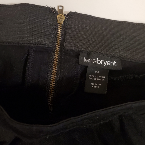 Lane Bryant 24 Black Denim Stretch Pencil Skirt - Picture 4 of 4